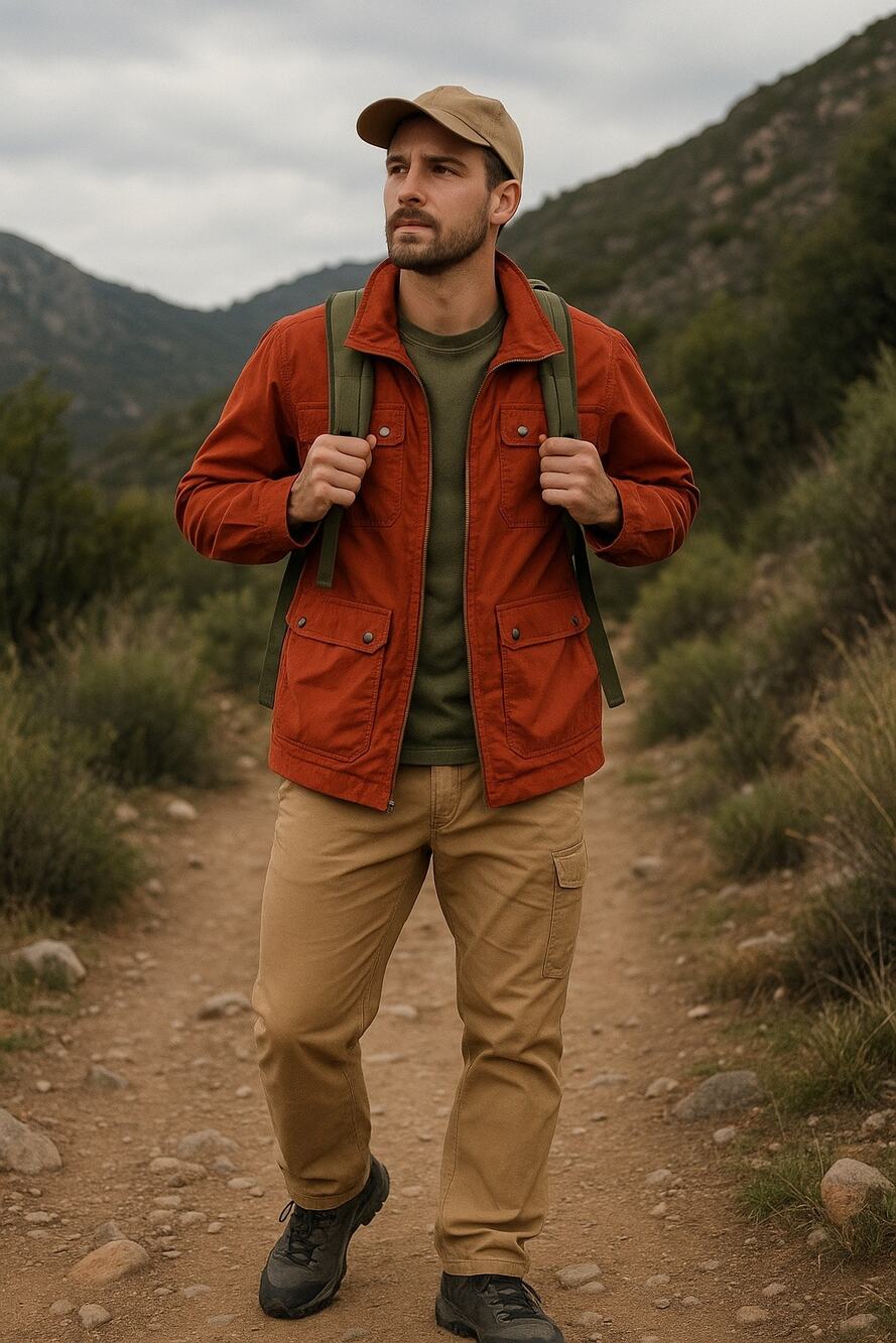 Columbia Men’s Rust Red Field Utility Jacket XL Outdoor Hiking Lightweight